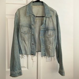 Faded blue denim crop jacket